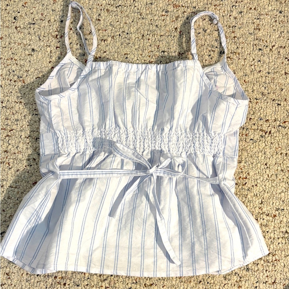 Pacsun Light Blue Striped Top - Picture 2 of 3